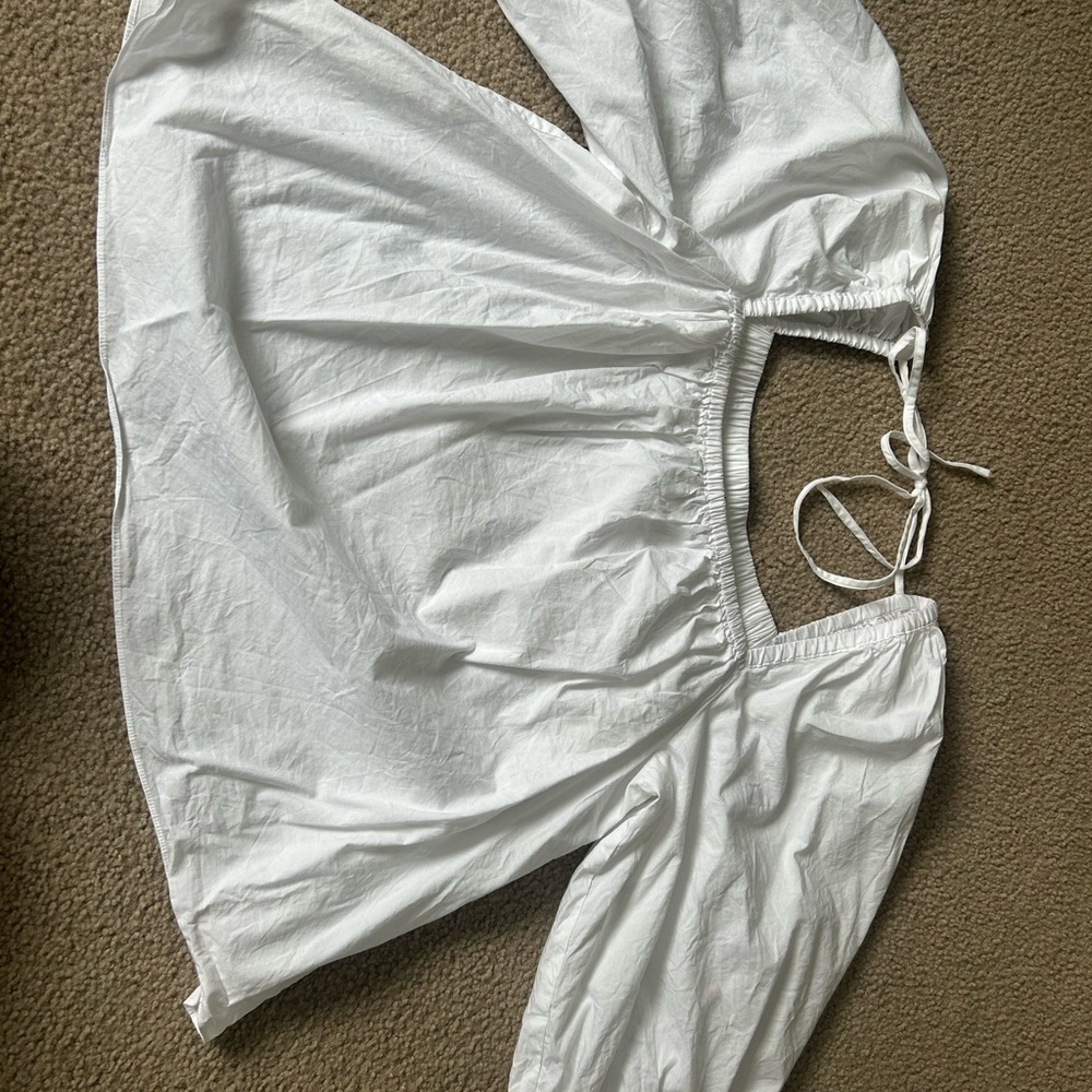 Madewell White Blouse with Tie Detail